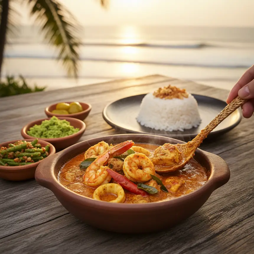 Sri Lankan seafood platter