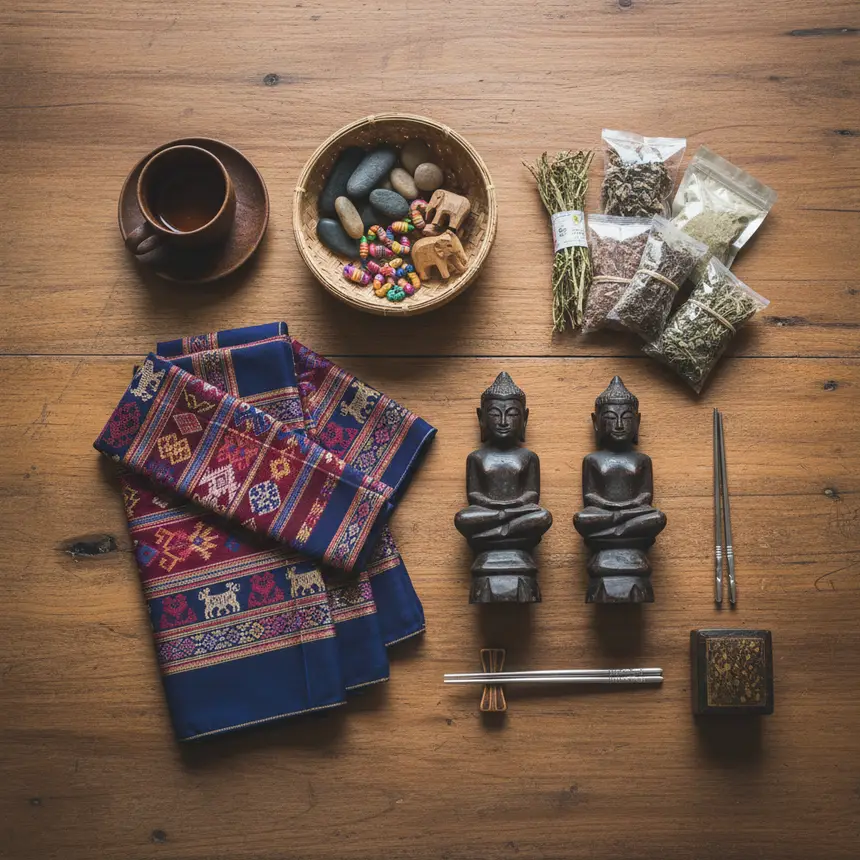 Laotian souvenir shopping