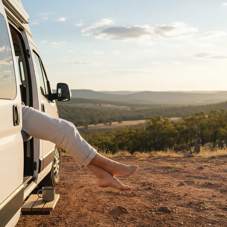 Campervan travel freedom scenic view