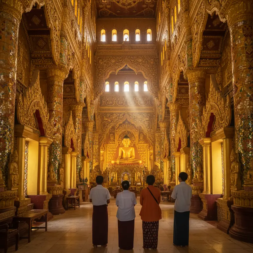 Myanmar Temple Interior