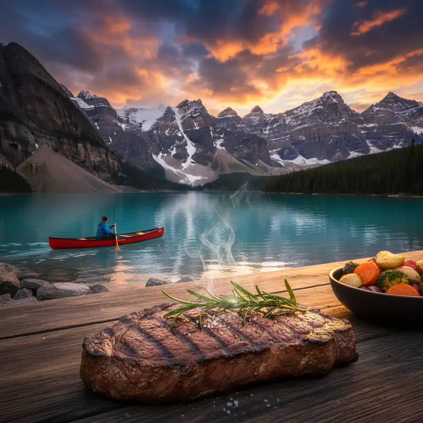 Lake Louise Victoria Glacier steak