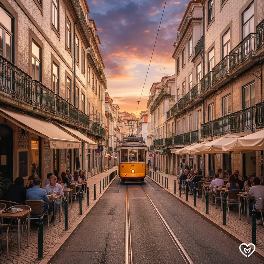 Lisbon Baixa district street