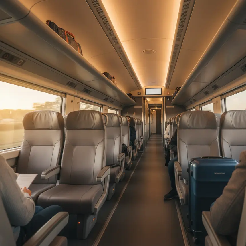 Inside a Spanish high-speed train