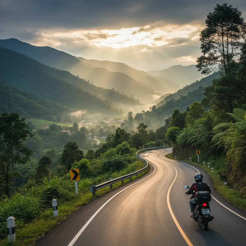 Pai mountain road scenery