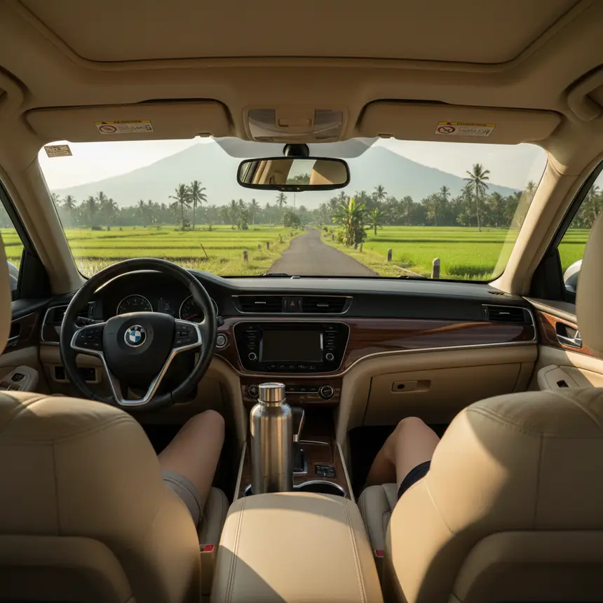 Bali taxi tour car interior