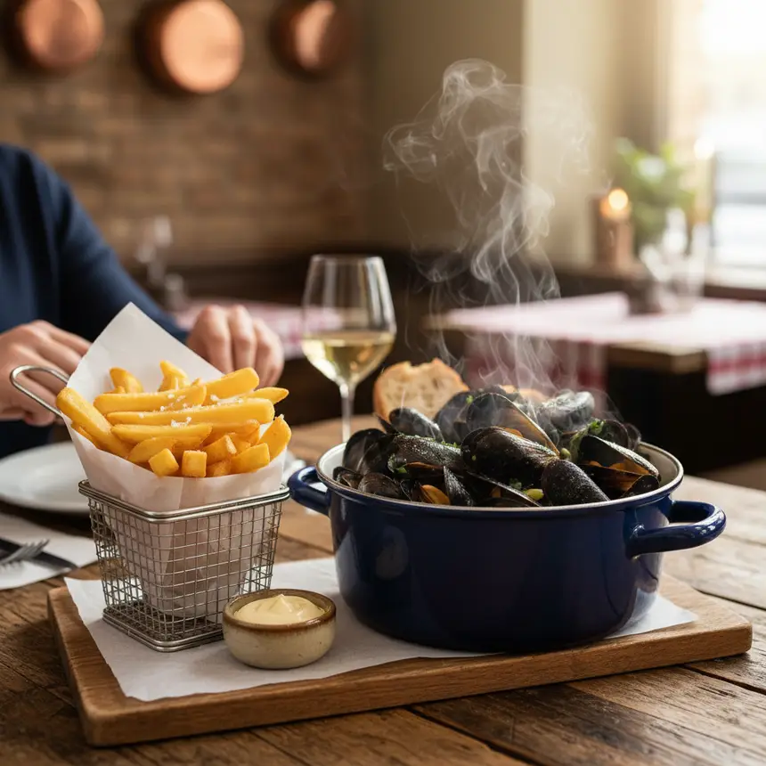 Belgian mussels with fries