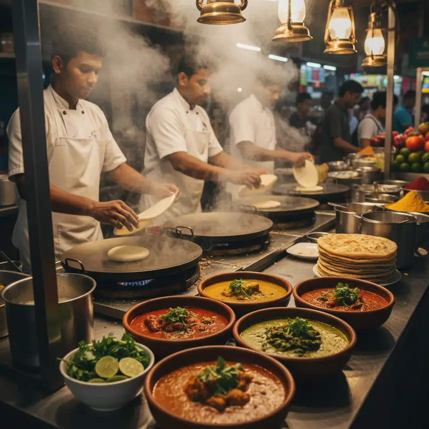 Kuala Lumpur Roti Canai cooking