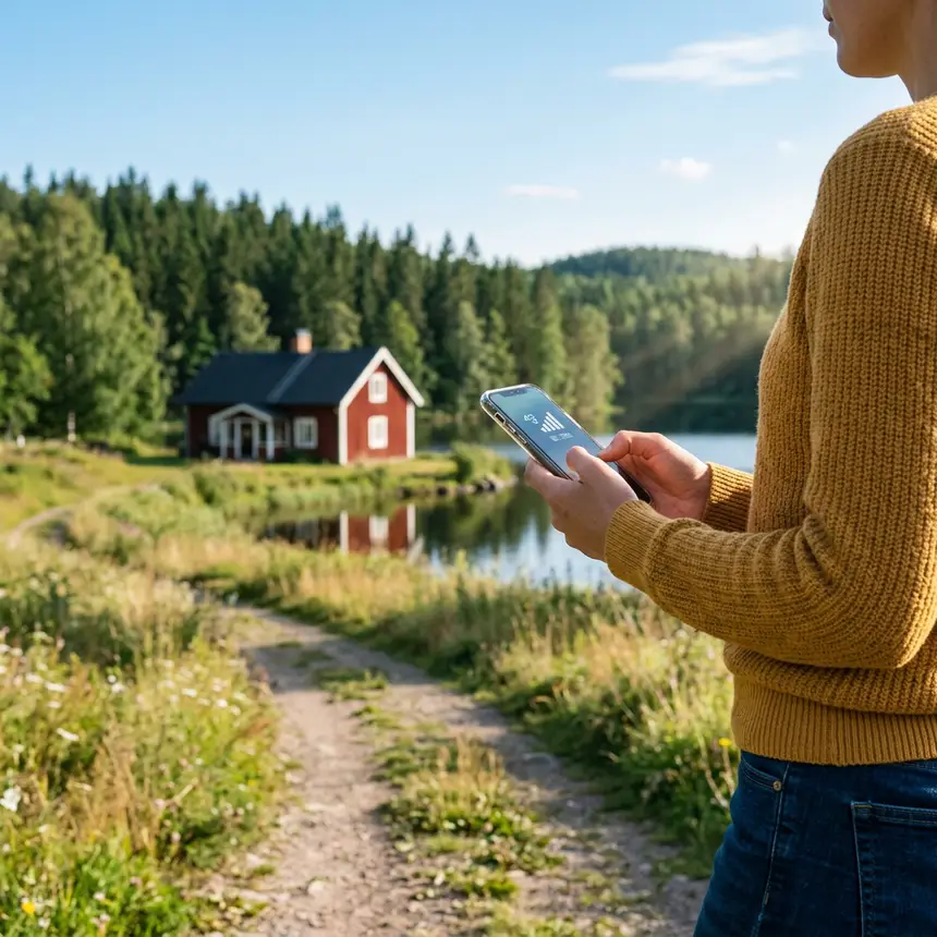 Using a smartphone while traveling in Sweden