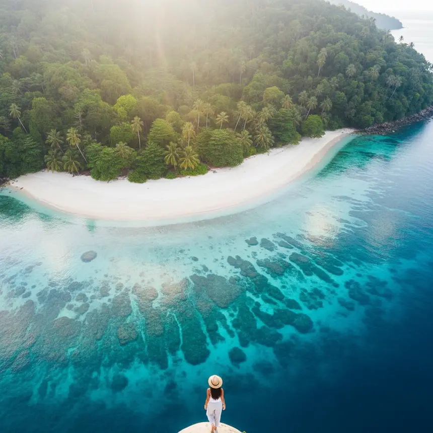 Kota Kinabalu beach aerial view