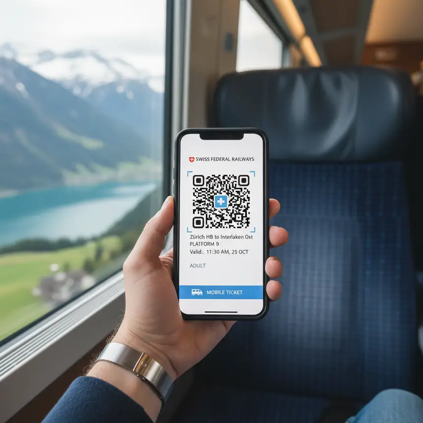 Swiss train pass QR code