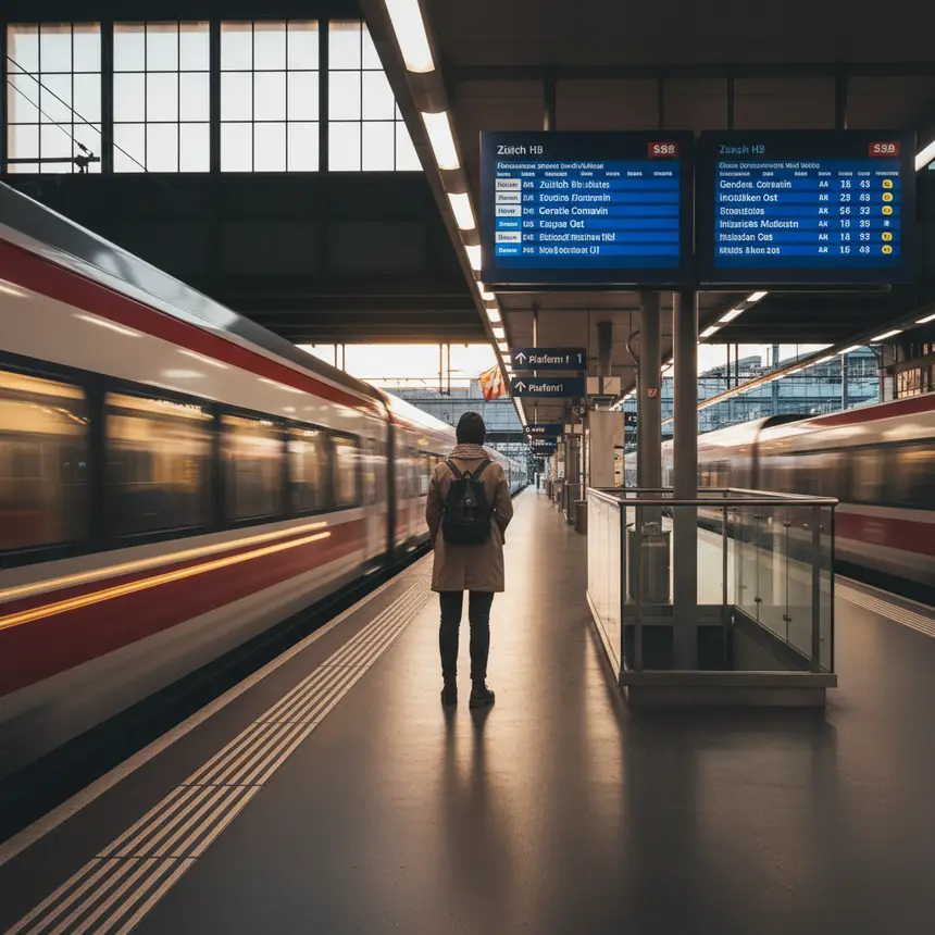 Swiss train station platform