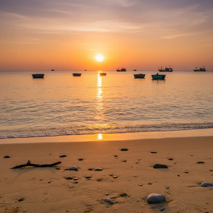 Serene sunset over Nha Trang beach