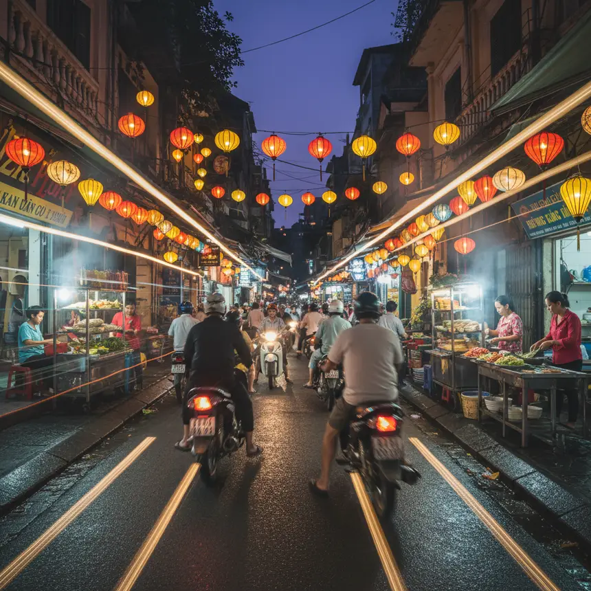 Hanoi street scene Vietnam
