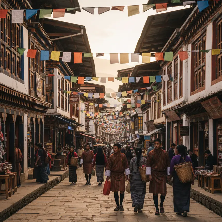 Thimphu city street view