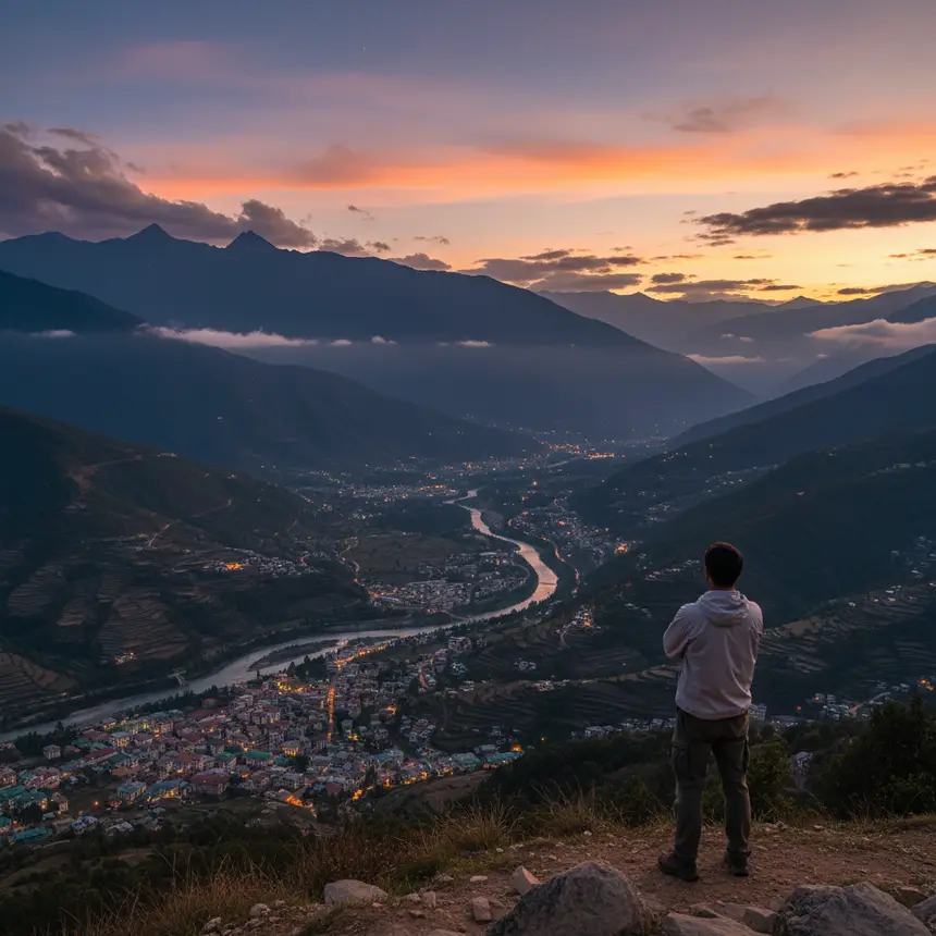 Thimphu night panorama