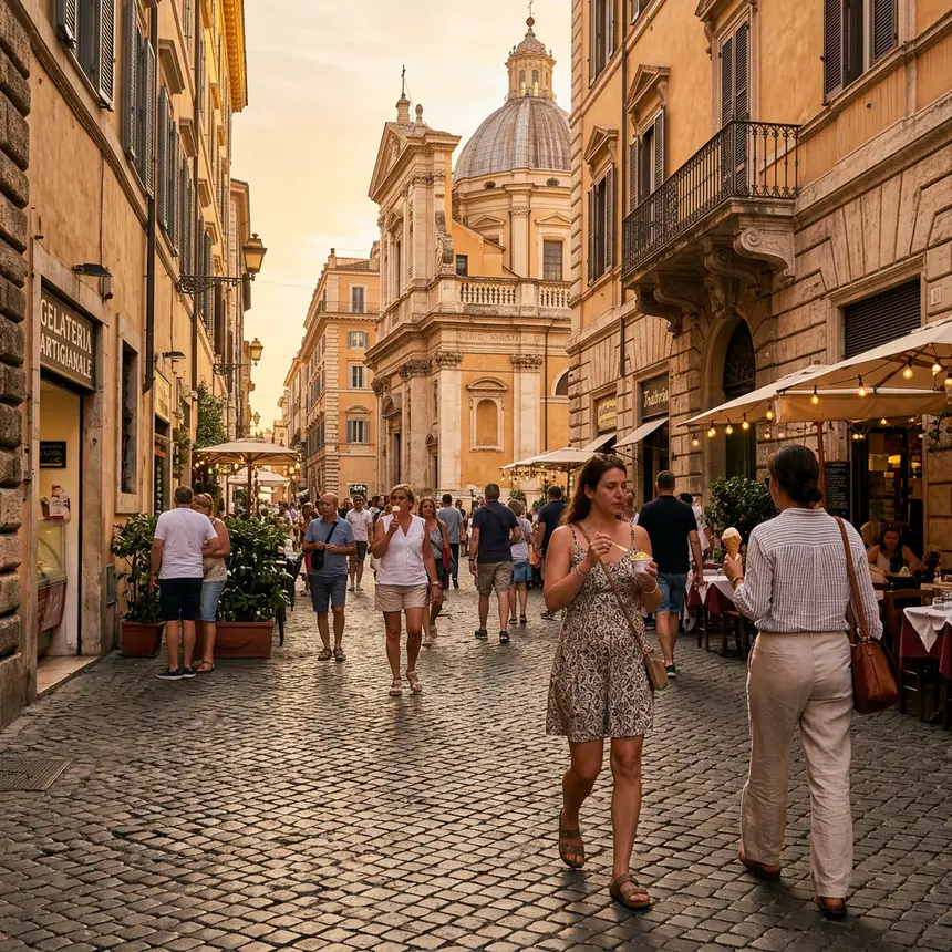 Gelato on a Roman street