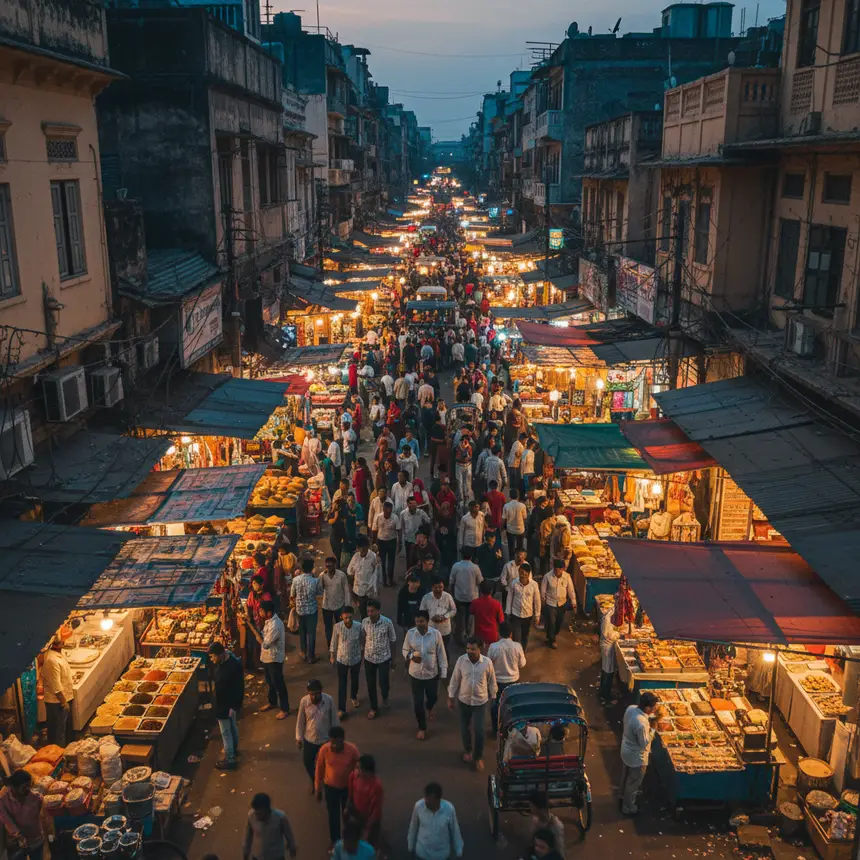 Paharganj market view