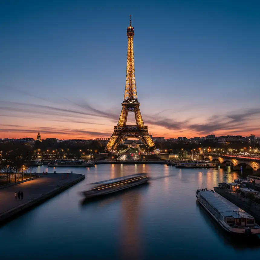 Paris Eiffel Tower night view