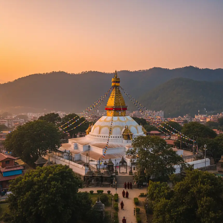 Swayambhunath Stupa, sunset