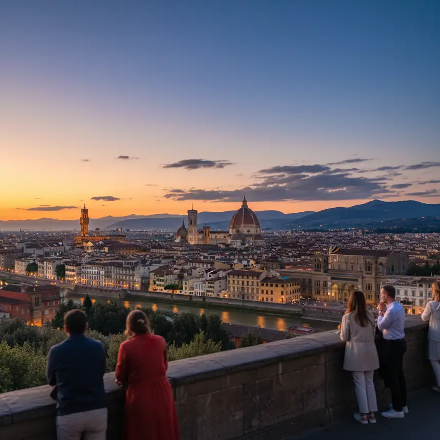 Florence night view Duomo