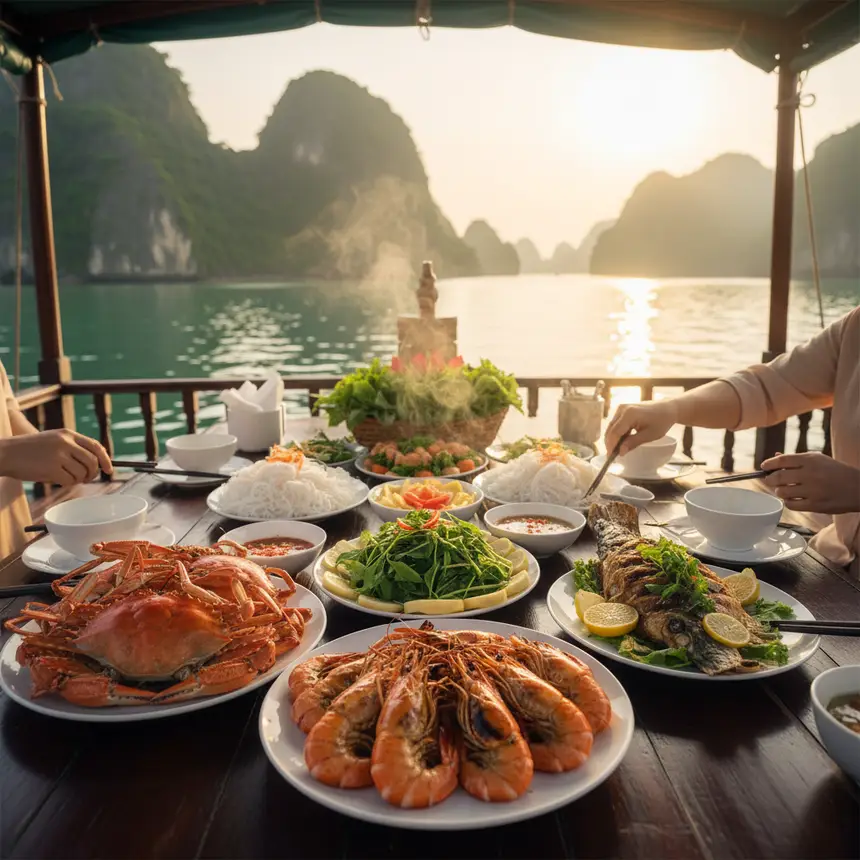 Halong Bay cruise seafood