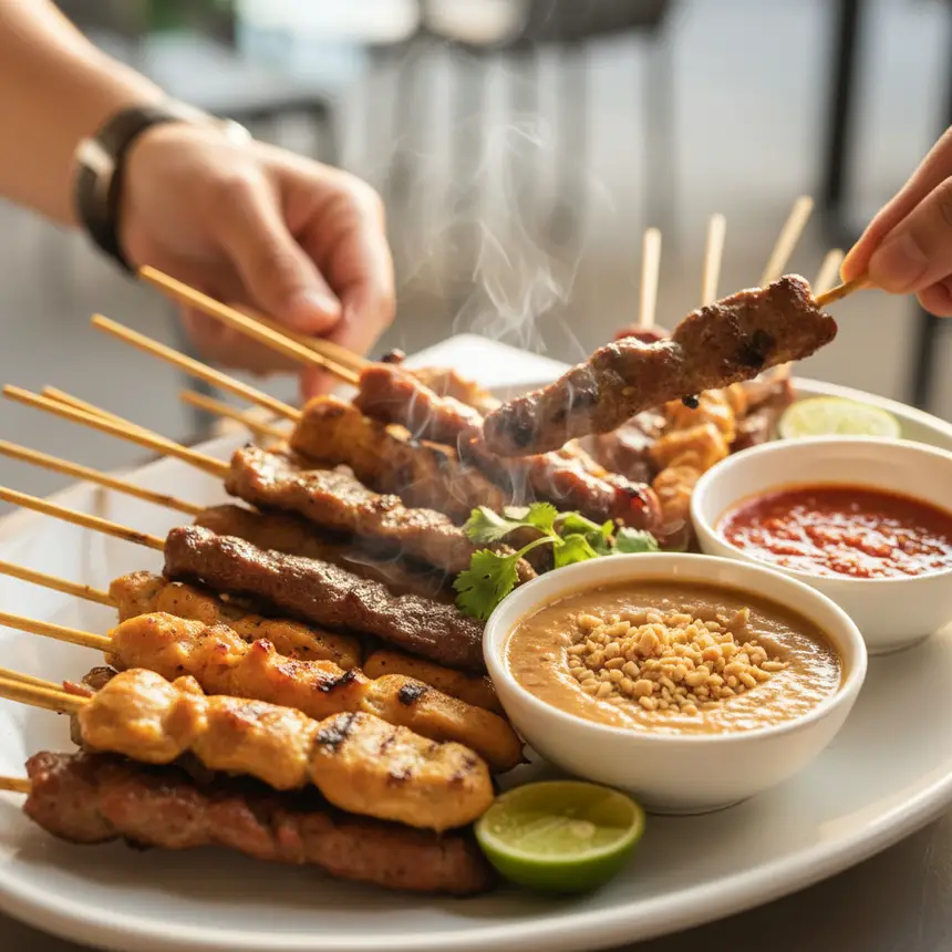 Singapore satay skewers