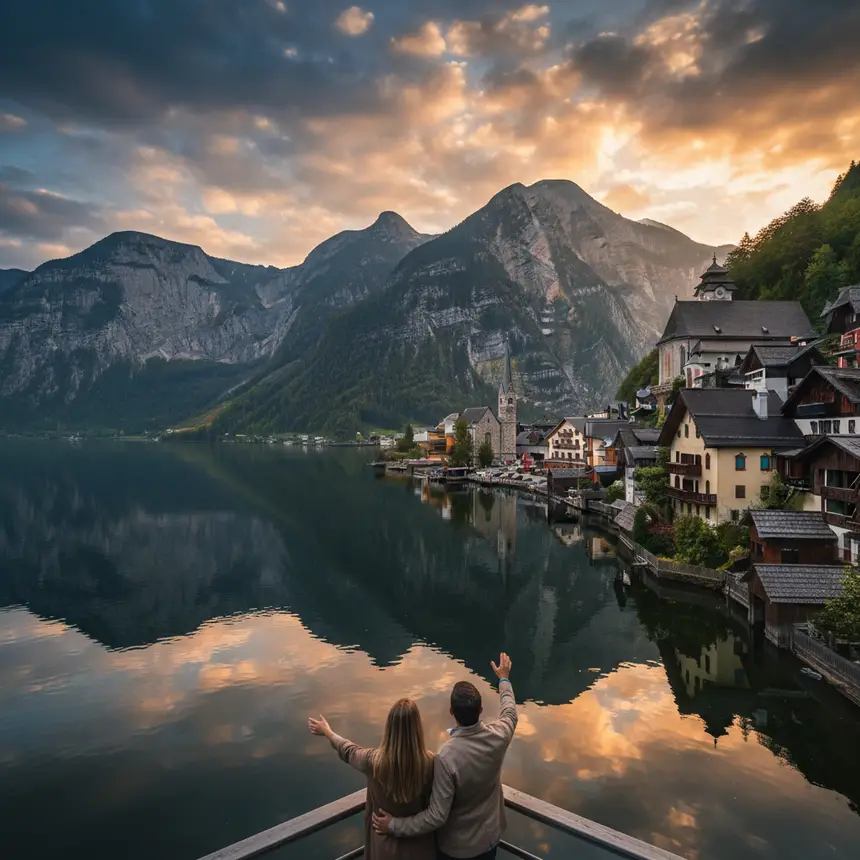 Hallstatt village panorama