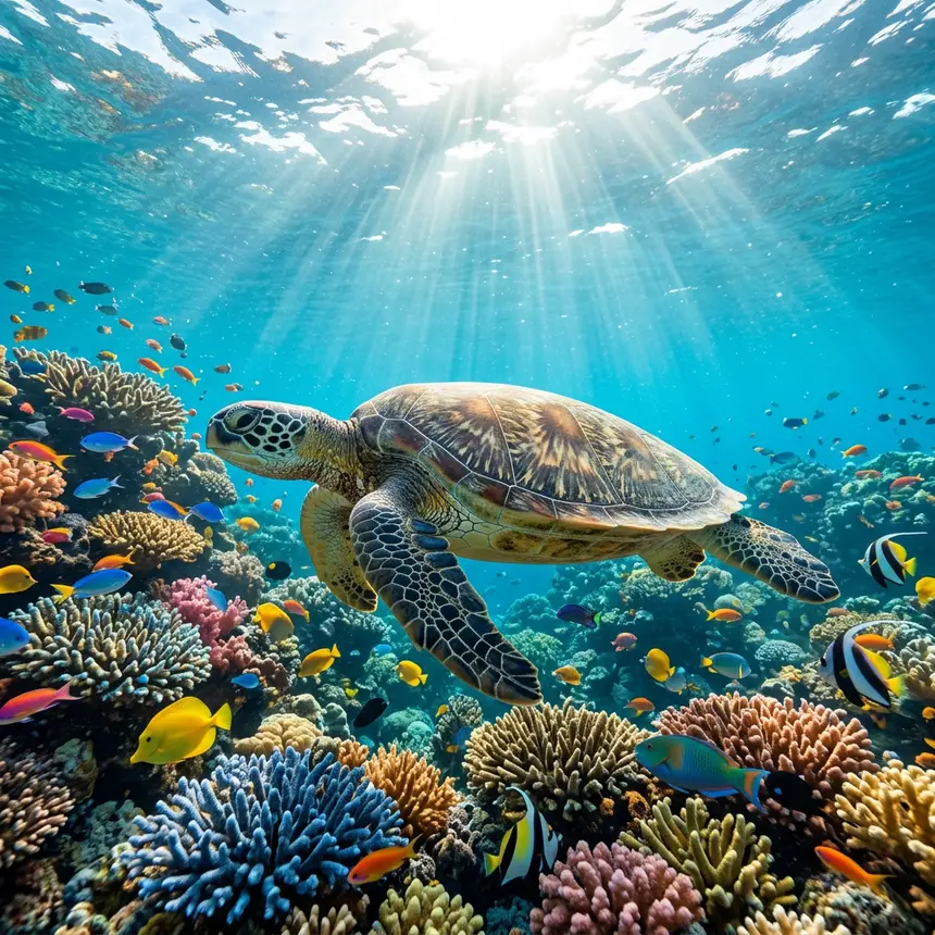 Sea turtle snorkeling