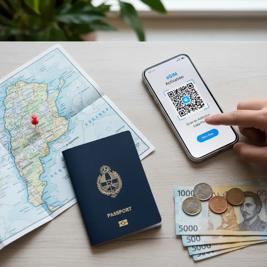 eSIM activation, travel essentials, Argentine currency