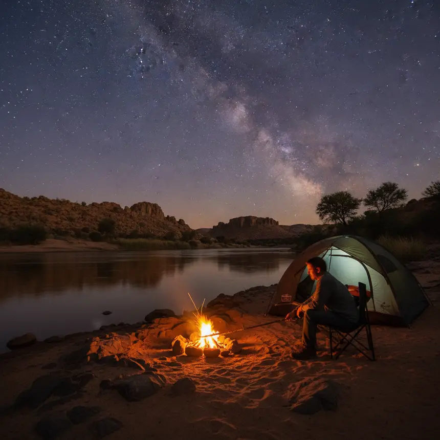 Orange River camping night