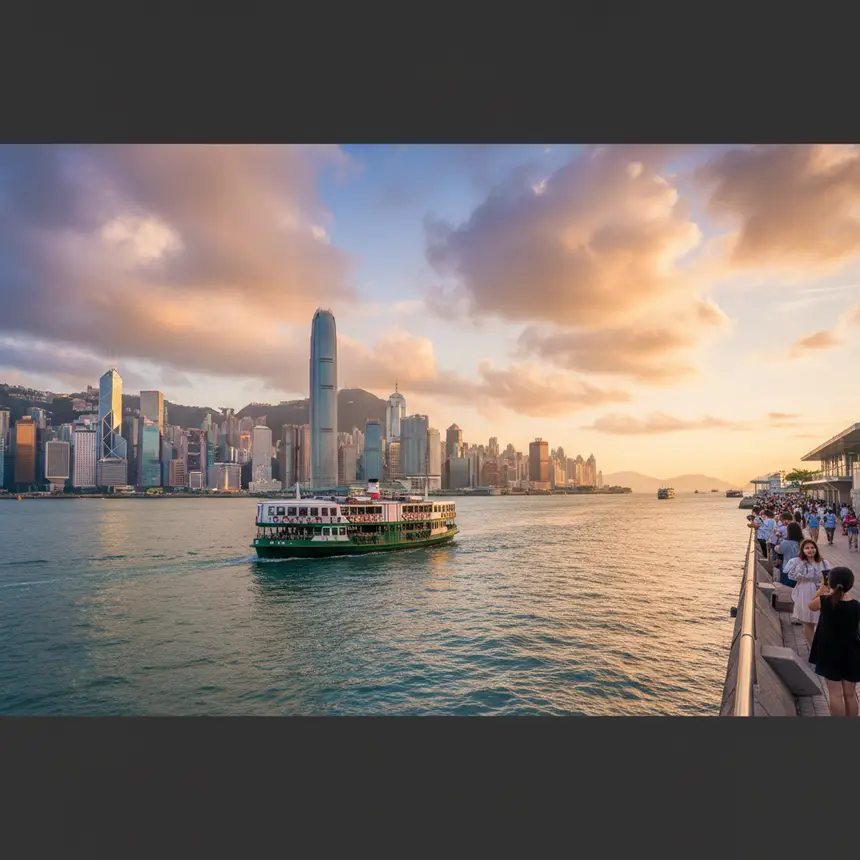 Victoria Harbour panorama, Hong Kong skyline, Star Ferry