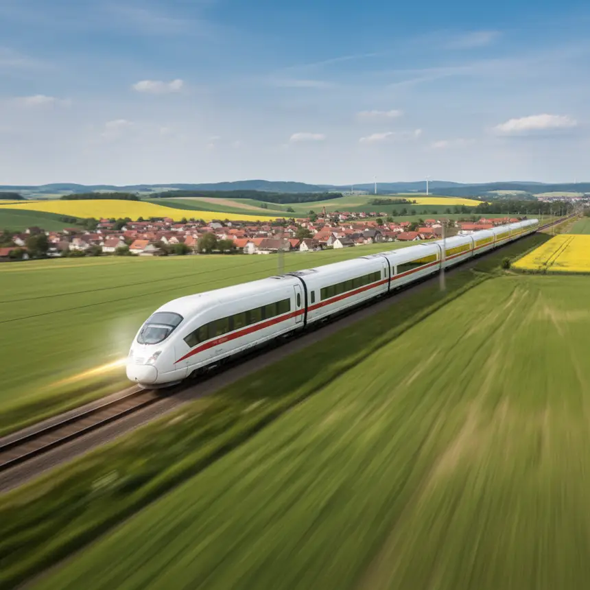 German high-speed train scenery