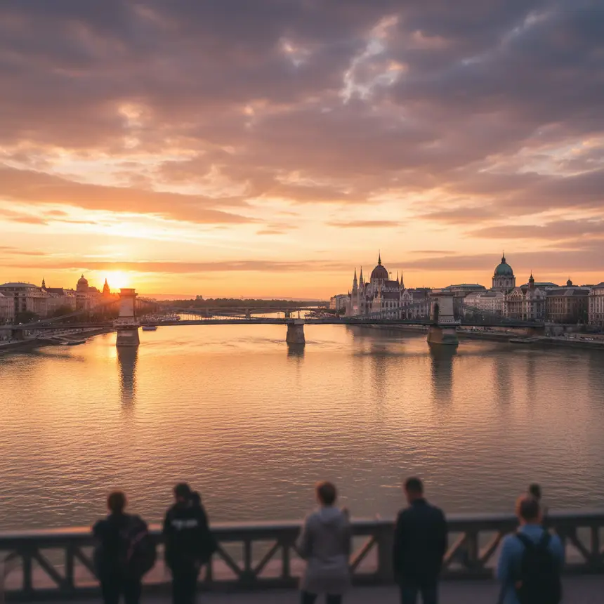 Danube River Budapest golden hour
