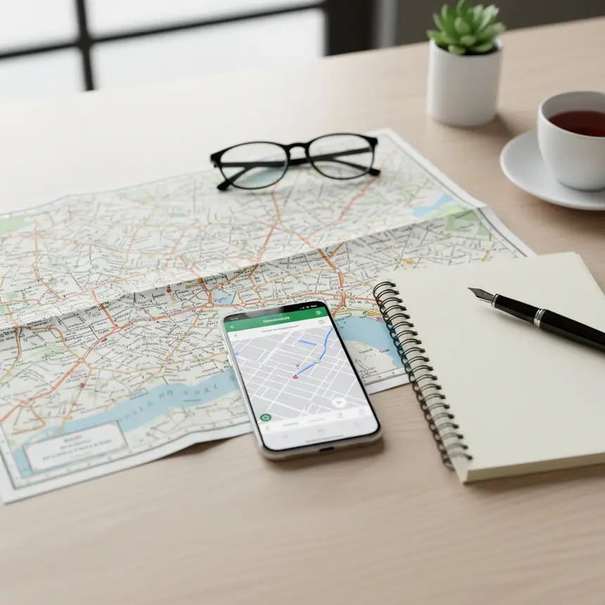 Budapest travel planning flat lay