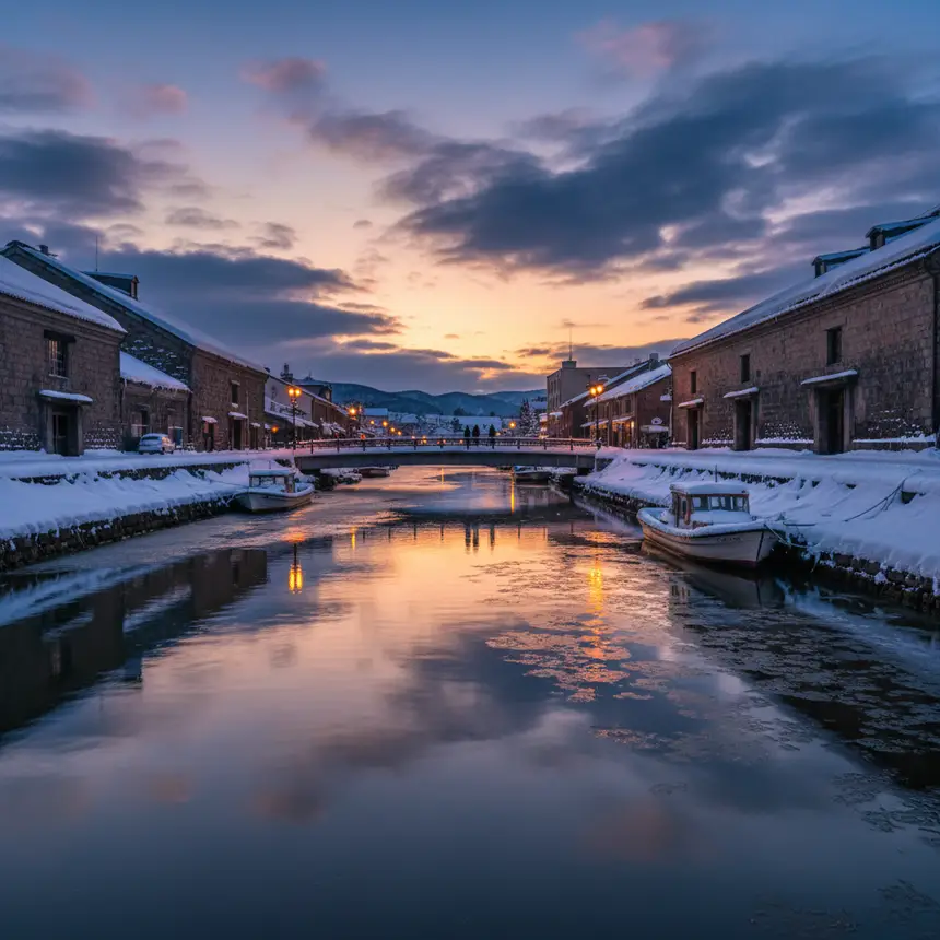 Otaru Canal winter night view