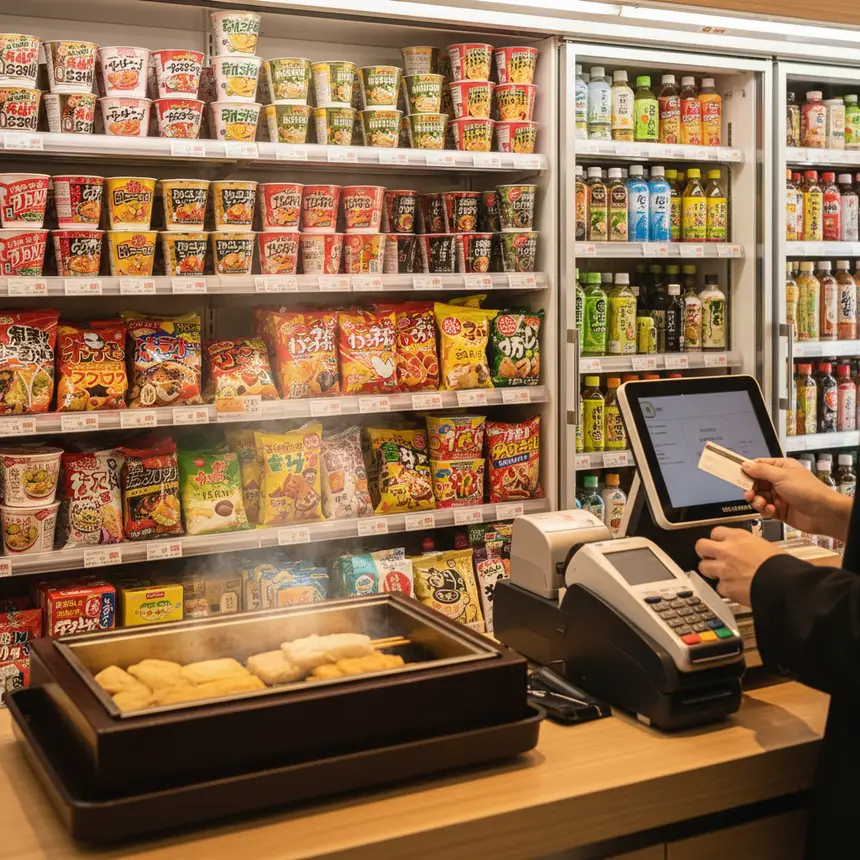 Japanese convenience store shopping