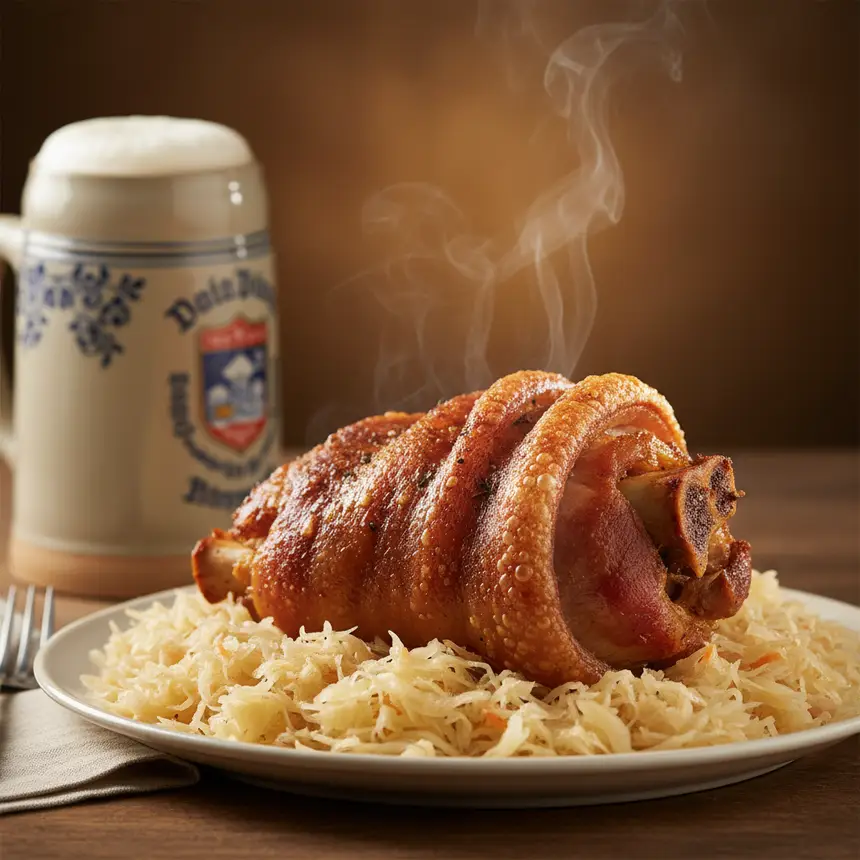 German pork knuckle beer