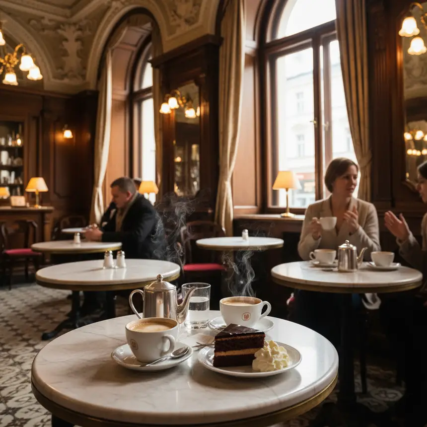 Vienna cafe Sachertorte